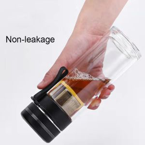 300ml Reusable Borosilicate Bulk Glass Bottles With Tea Infuser