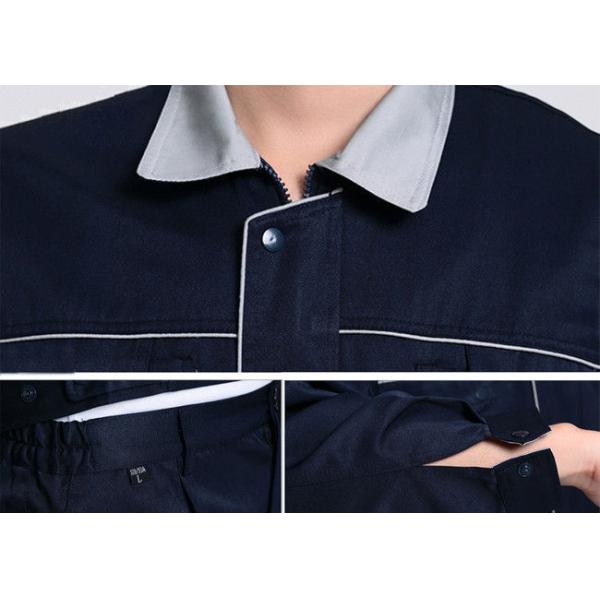 Eco - Friendly Industrial Work Uniforms Cuff Snap Design With Pocket On Sleeve