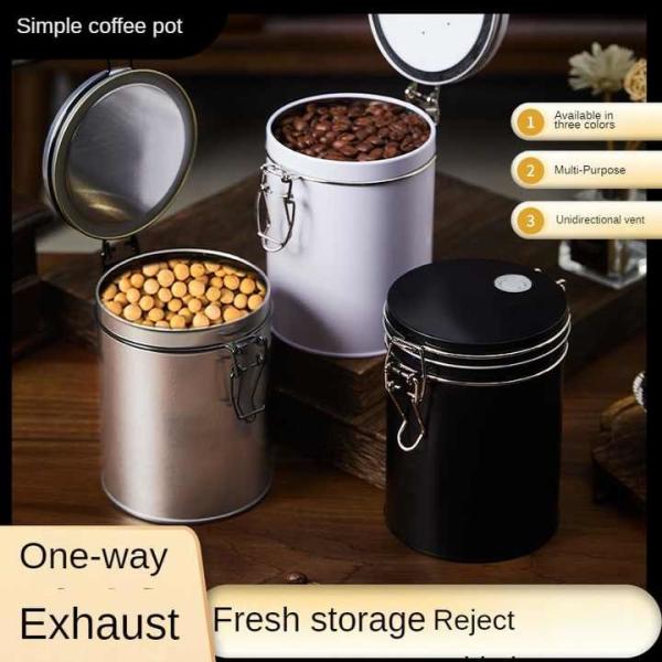 Buy Airtight Nuts Kernels Coffee Bean Container Tin Can Jar Packaging Box With Degassing Valve at wholesale prices