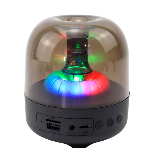 ETEK Bluetooth 5.3 Speaker 5W 52MM Driver 500mAh Battery ABS+PC Material RGB Light AUX/TF/FM/USB Playback & calling black