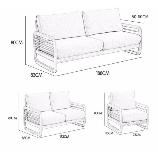 New Model 6 Seater Wood Sofa Set
