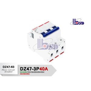 40 Amp Mini Circuit Breaker 3 Pole Type B Curve Mcb For Building Office