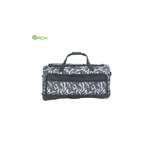 Buy Manufacturer Printing Polyester Rolling Luggage Bag with two front pockets at wholesale prices