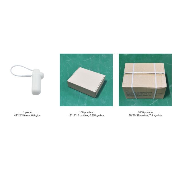 Retail Store EAS 8.2MHz Hard RF Security Tag White With Steel Wire