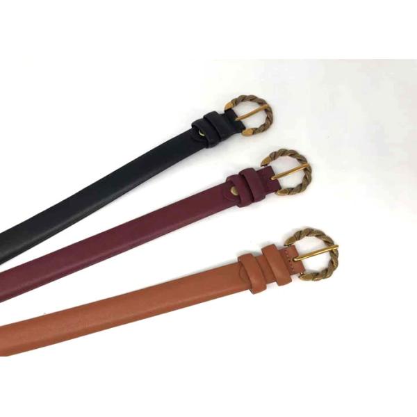 Cow Hide 2.5cm 1.0 Inches Ladies Waist Belts For Trousers