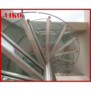 Spiral StaircaseVH35S Glass Railing Tread Glass Aluminum Stair Curved Glass