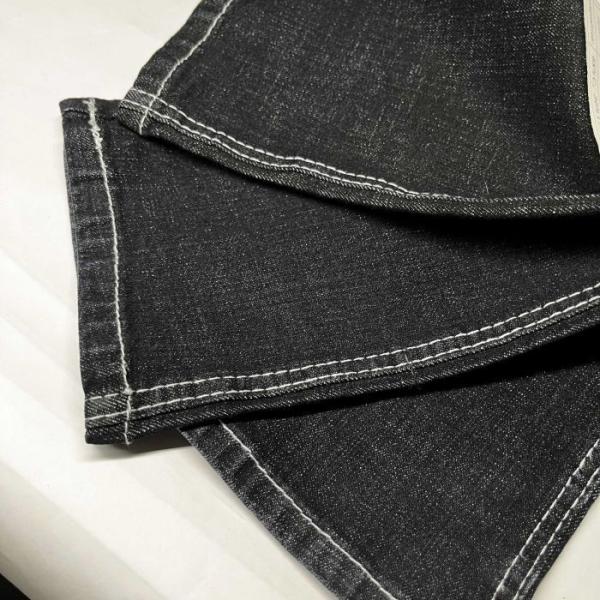 Buy Breathable Sulfur Black Cotton Denim Fabric Cloth 170cm 11.5 Oz at wholesale prices