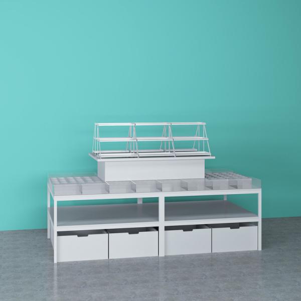 Powder Coating Miniso Display Rack For Gift Store Morden Style Steel Material