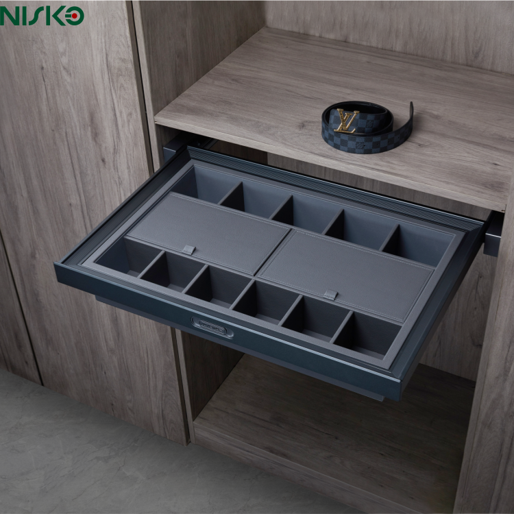 Underwear Lingerie Wardrobe Clothes Organizer Pull Out Leather Crafted