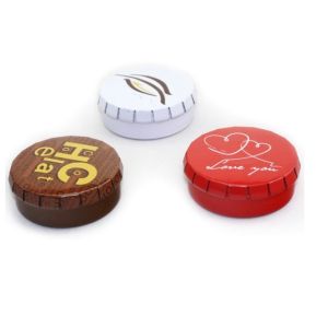 Quality Small Fancy Round Click Clack Mint Tin Box Peppermint Sweets Tin Box Candy Metal Tin Box for sale