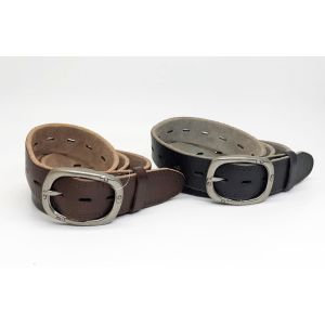 Embossed Thread Mens Casual Leather Belt 3.8cm Width