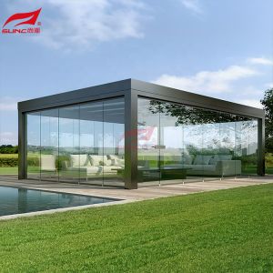 Garden Waterproof Motorized Aluminum Pergola Rot Proof