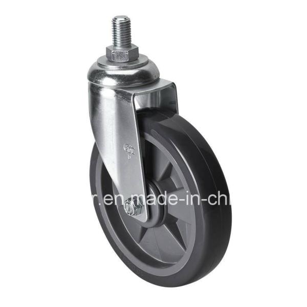 Buy Medium Duty 6" Zinc Plated Threaded Swivel PU Caster Z5736-77 with Customized Request at wholesale prices
