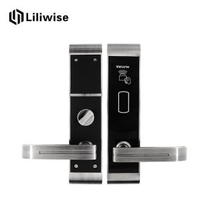 Zinc Alloy Rfid Hotel Door Locks With IC Card Mechanical Key 310 * 72mm