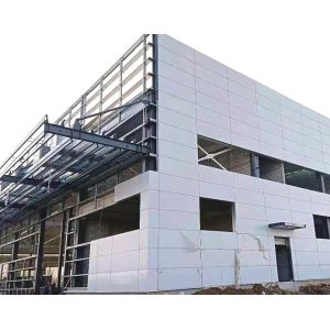 China Metal Construction Steel Structure Warehouse With Aluminum / PVC Windows on sale