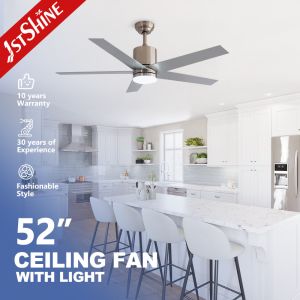China 52-Inch Satin Nickel Ceiling Fan With 5 MDF Blade DC Motor on sale