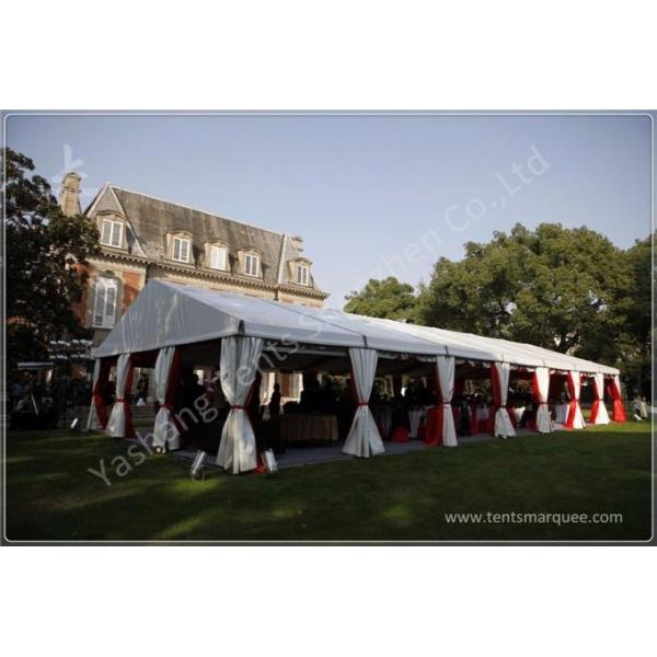 Out side 4M Width French Style High Peak Frame Tent Transparent PVC Windows
