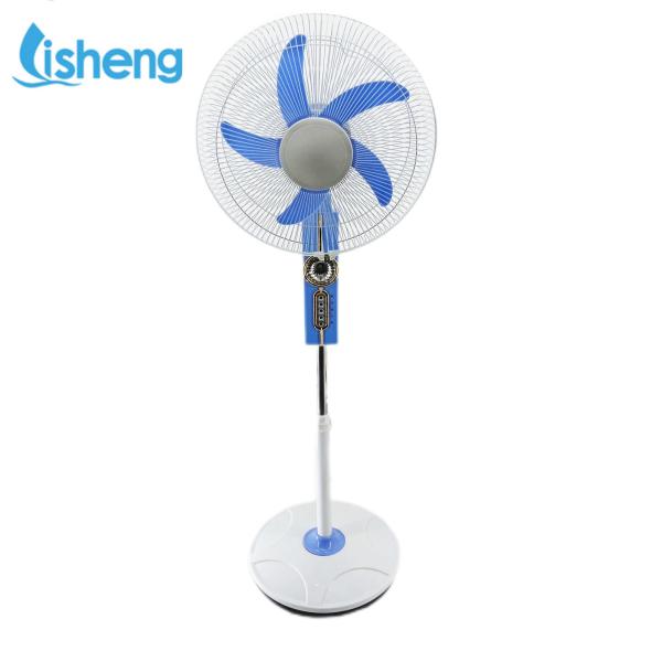 12V DC 16 Inch Solar Rechargeable Standing Fan With Battery And Led Light
