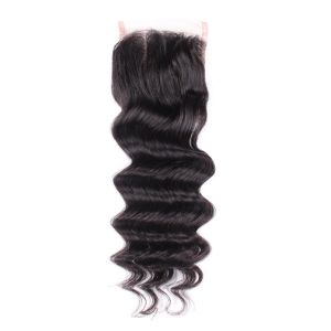 4x4 Lace Closure Indian Loose Wave Closure With Front Baby Hair 10" to 22"