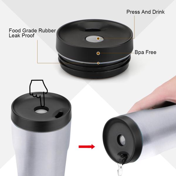 OKADI Hot Sales Design Cup Thermos Coffee Mugs Stainless Steel Beer Mug With Water Proof Lid