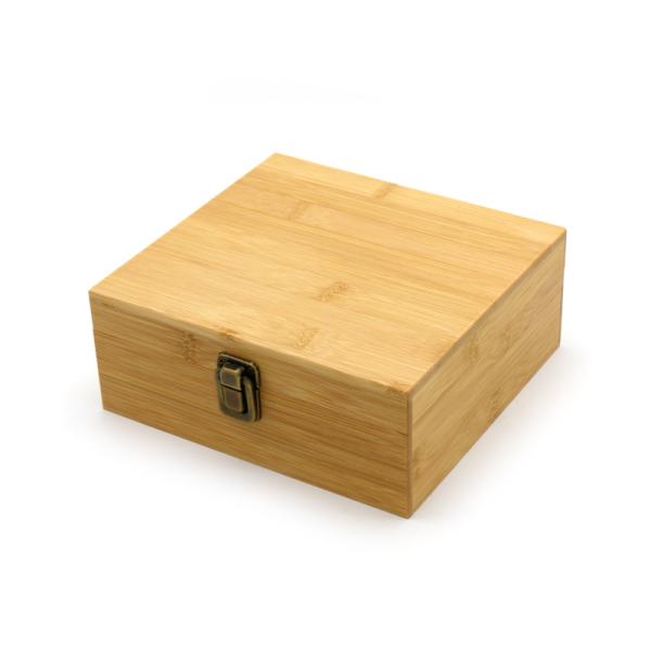 Bamboo Boxes Customized Laser Logo Wooden Bamboo Boxes Wood Storage Gift Box with Metal hinge For Organizing