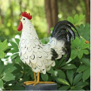 Europe Style Iron Chicken Model Garden Decoration