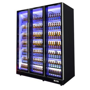 Commercial Multiple LED Lights Three Glass Doors Beverage/Alcohol Refrigeration