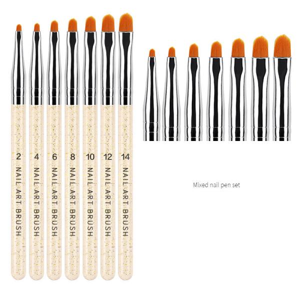 7pcs/set Nail Art Brush Pen for Light Therapy Phototherapy Painting Drawing Tool Made