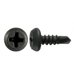 China 7-20 x 7/16 Philips Pan Head Self Drilling Framing Screw #2 Drilling Point, Black Phosphate on sale