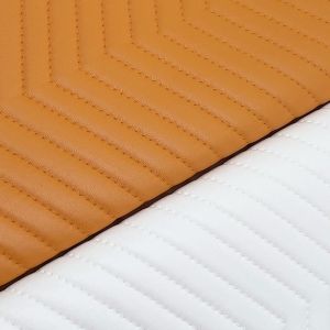 1.8mm Thick PVC Embroidery-Embossed Stripes Synthetic Faux Leather Waterproof
