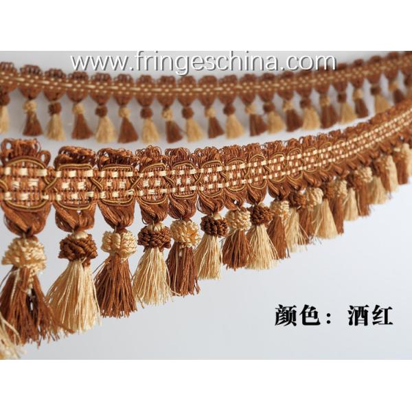 Latest decorative OEM custom design tassel fringe for curtain cushion trimmings