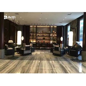 Natural Stone Marble Tile For Hotels Vanity Top Blue Veins Silk Parrallel Style