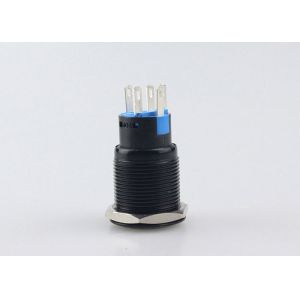 Aluminum Panel Mount Push Button Switch , LED Push Button On Off Switch Yellow