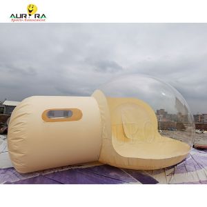 1.0mm Transparent PVC Inflatable Bubble House Tent Yellow Customized