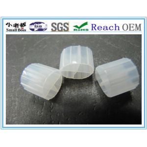 HIPS White Color Plastic Bio Media , Moving Bed Biofilter 12*9mm Size