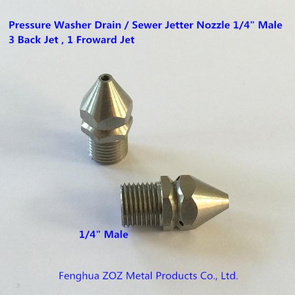 Buy 1/4" Male Stainless Steel Sewer Cleaner Jetter Nozzle (4 Jets) at wholesale prices