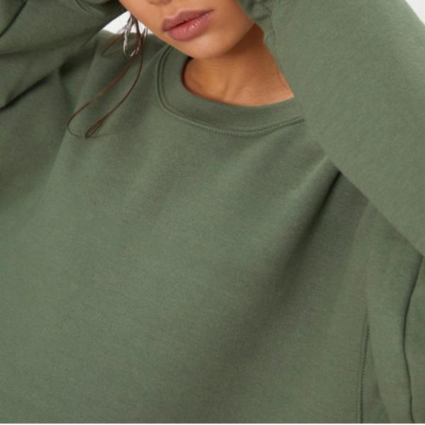 100% Plain Cotton Sweatshirts Casual Autumn Plain Crew Neck Pullover Sweatshirt