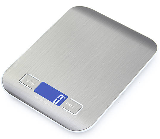CE ROHS FCC Certified Kitchen Scale Accurate Food Diet Weighing 5kg 10kg Stainless Steel Balance Scale with Scale Tray