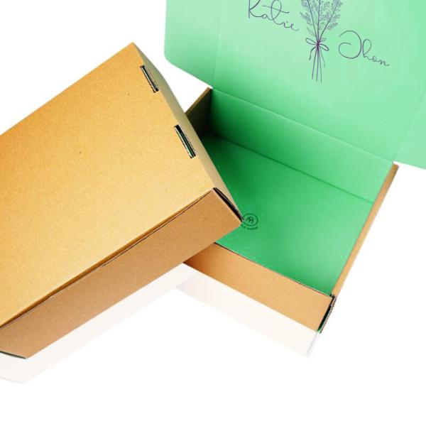 Corrugated Board Packaging Shipping Gift Boxes Green Mailer Box With Logo