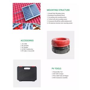 MPPT 3kw Off Grid Solar System Kit Lithium Ion Mc4 For Home