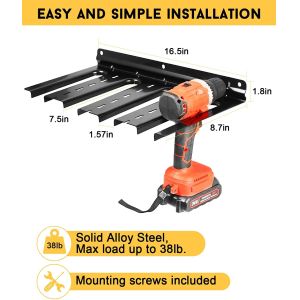 Power Tool Cordless Drill Steel Storage Rack for Heavy Duty Aluminum Organizer