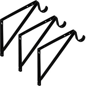 China 3/4mm Thickness Metal Closet Rod Shelf Support Bracket for Black or White on sale