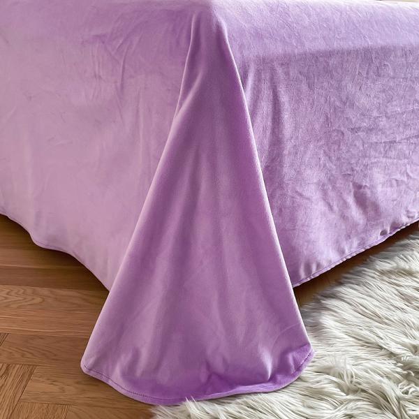 Double Queen King Solid Color Thickened Warm Mink Velvet 4pcs Set for Autumn Winter