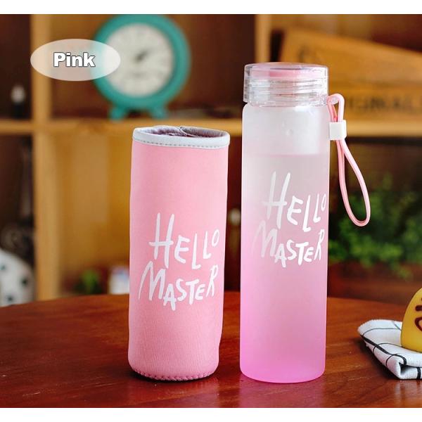 Personalised Designer Colorful Glass Water Bottles Portable Gradient BPA Free Frosted Borosilicate Glass Water Bottle