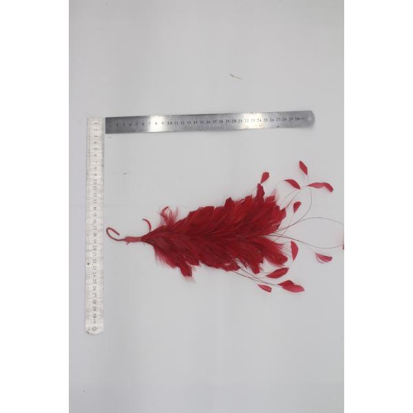 Wedding Occasion Goose Feather and Coque Feather Flower Mount with Wire Accessory