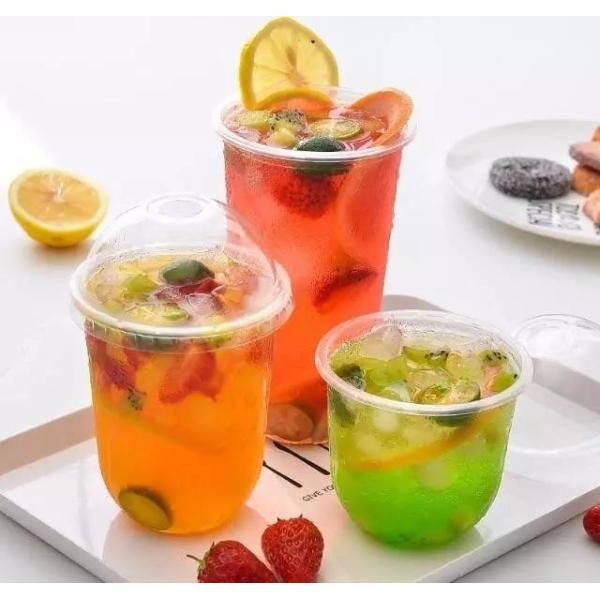 Buy Cold Beverage Dessert U Shaped Plastic Cups With Logo Printing at wholesale prices
