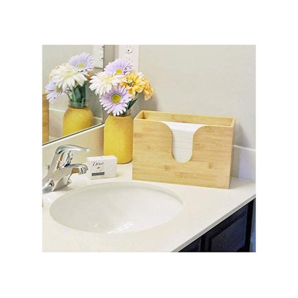 EU Certificate Natural Bamboo Tissue Box Cover Holder Bathroom