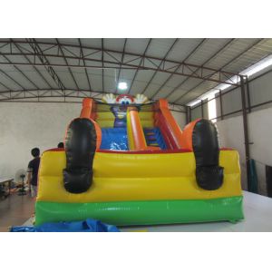 Funny Inflatable Clown Double Water Slide , Waterproof Standard Inflatable Dry