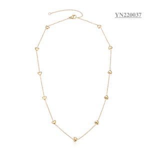 Retro Luxury Long Gold Stacked Necklaces With Heart Pendant