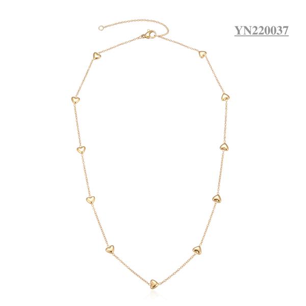 Buy Retro Luxury Long Gold Stacked Necklaces With Heart Pendant at wholesale prices